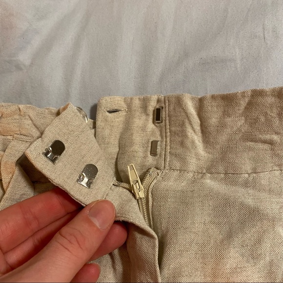 H&M Paperbag Linen blend shorts in beige, Size 10 NWT 💖 - Picture 4 of 9